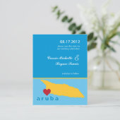 Aruba Wedding Save the Date Announcement Einladung (Stehend Vorderseite)