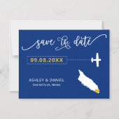 Aruba Wedding Save the Date Card, Map Magneteinladung (Vorderseite)