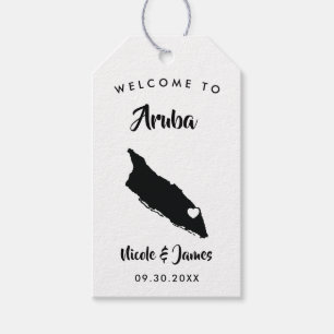Aruba Wedding Welcome Bag Tags, Inselkarte Geschenkanhänger