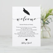 Aruba Wedding Welcome Letter & Itinerary Card Programm (Stehend Vorderseite)