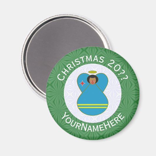 Aruban Angel Christmas Flag Personalisiert Magnet (Vorderseite/Rückseite)