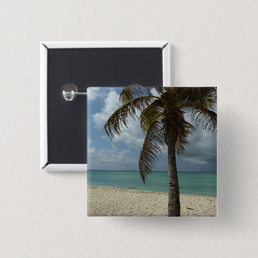 Aruban Beach I Beautiful Nature Szene Button (Vorne & Hinten)