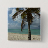 Aruban Beach I Beautiful Nature Szene Button (Vorderseite)