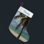 Aruban Beach I Beautiful Nature Szene Kleiner Weihnachtsstrumpf<br><div class="desc">Manchmal will man einfach, an einen warmen und tropischen Ort zu gelangen, und dieses Bild fasst das Erlebnis zusammen. Diese tropische Szene zeigt den weißen Sandstrand von Aruba mit Kokospalmen. Karo in unserem Laden für ruhigere Fotos am Strand. Dieses Bild ist auch als Widescreen-Tapete "Aruban Beach I" von www.mlewallpapers.com zu...</div>