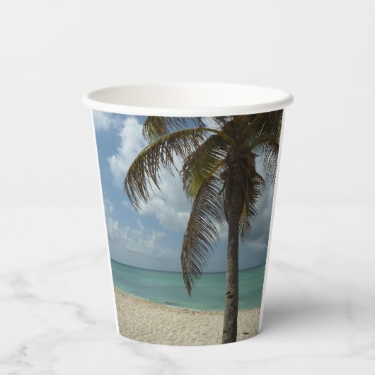 Aruban Beach I Beautiful Nature Szene Pappbecher (Rückseite)