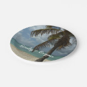 Aruban Beach I Beautiful Nature Szene Pappteller (Schrägansicht)