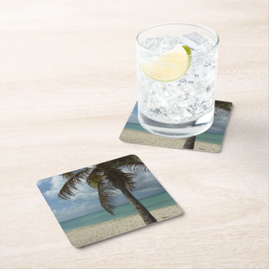 Aruban Beach I Beautiful Nature Szene Rechteckiger Pappuntersetzer (Vor Ort)