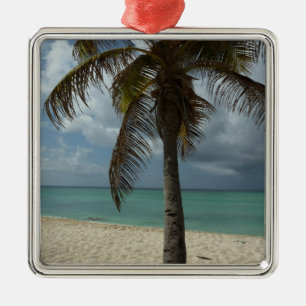 Aruban Beach I Beautiful Nature Szene Silbernes Ornament