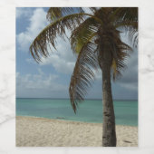 Aruban Beach I Beautiful Nature Szene Weinetikett (Einzelnes Label)