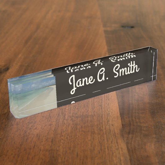 Aruban Beach II Schöne Landschaft Namensplakette (Seite)