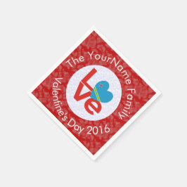 Aruban Flag Heart Red Liebe Serviette