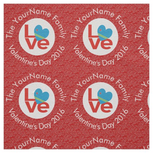 Aruban Flag Heart Red Liebe Stoff (Muster)