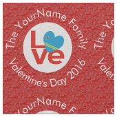 Aruban Flag Heart Red Liebe Stoff (Nahaufnahme)