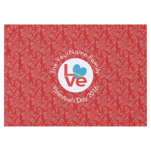 Aruban Flag Heart Red Liebe Tischdecke (Vorderseite (Horizontal))
