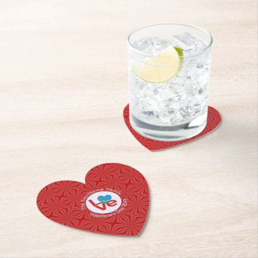 Aruban Flag Red Letter LIEBE Personalisiert Untersetzer (Vor Ort)