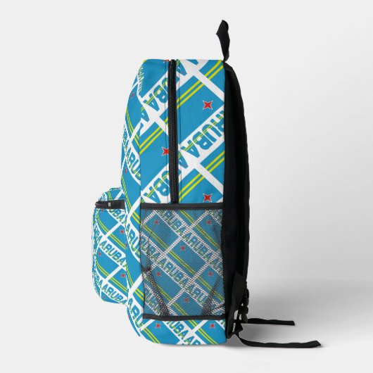 Aruban Flag Tiled Mit Monogramm Bedruckter Rucksack (Rechts)