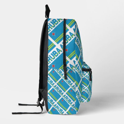 Aruban Flag Tiled Mit Monogramm Bedruckter Rucksack (Links)