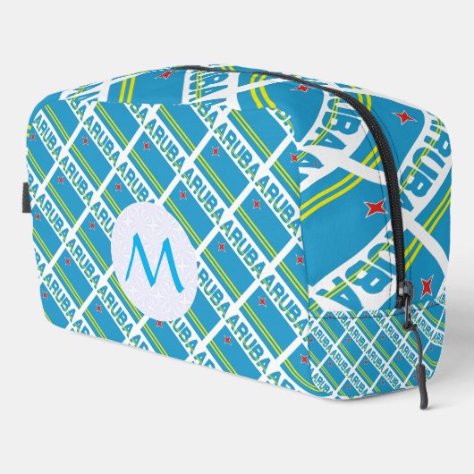 Aruban Flag Tiled Mit Monogramm Waschbeutel (Rechte Ecke)