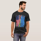 ARUBAN ROOTS Die halbe amerikanische Flagge ARUBA T-Shirt (Vorne ganz)