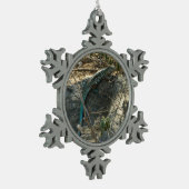 Aruban Whiptail Lizard Tropische Tierfotografie Schneeflocken Zinn-Ornament (Links)