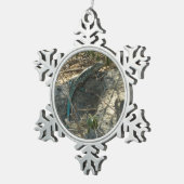 Aruban Whiptail Lizard Tropische Tierfotografie Schneeflocken Zinn-Ornament (Rechts)