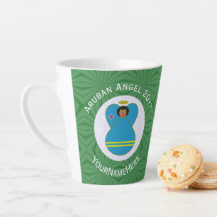 Arubanische Flagge Engel Weihnachten Personalisier Milchtasse