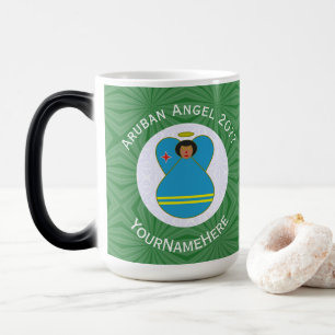 Arubanische Flagge Engel Weihnachten Personalisier Verwandlungstasse