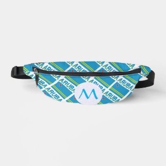 Arubanische Flagge gekacheltes Monogramm Bauchtasche