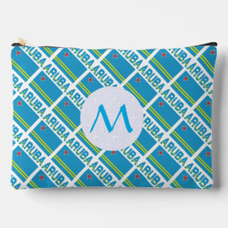Arubanische Flagge gekacheltes monogrammiertes Zubehörtasche