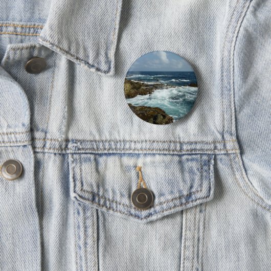 Arubas Felsküste und blauer Ozean Button (Beispiel)
