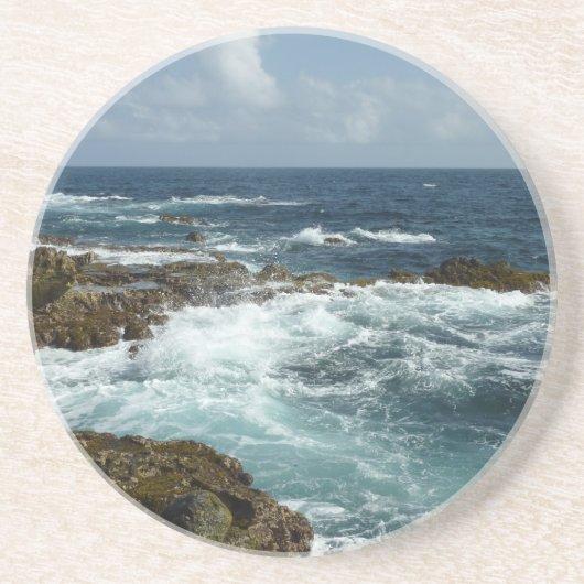 Arubas Felsküste und blauer Ozean Getränkeuntersetzer (Vorne)