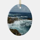 Arubas Felsküste und blauer Ozean Keramikornament (Rechts)