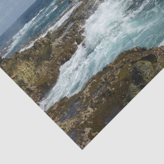 Arubas Felsküste und blauer Ozean Seidenpapier (Ausschnitt)