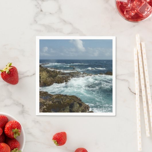 Arubas Felsküste und blauer Ozean Serviette (Beispiel)