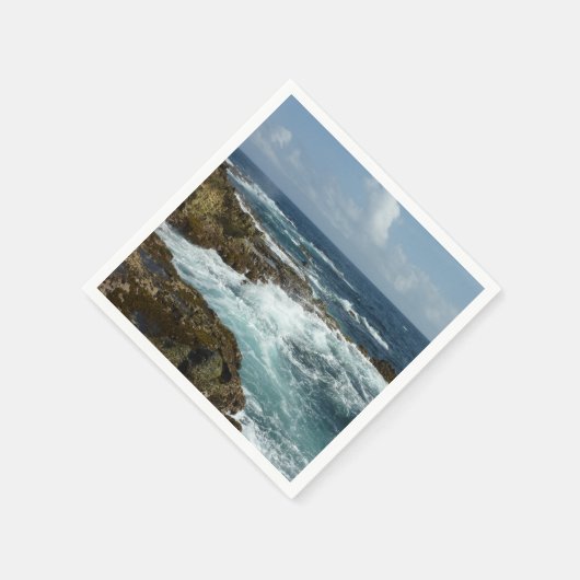 Arubas Felsküste und blauer Ozean Serviette (Ecke)