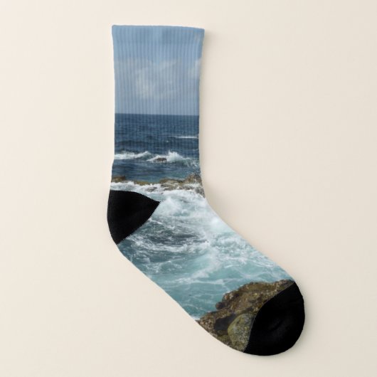 Arubas Felsküste und blauer Ozean Socken (Links - Innen)