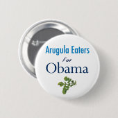 Arugula-Esser für Obama-Knopf Button (Vorne & Hinten)