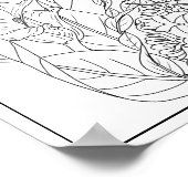 Arum Lilies und Blätter Mandala Adult Coloring Poster (Ecke)