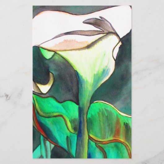 Arum Lily Aquarellmalerei Briefpapier (Vorderseite)