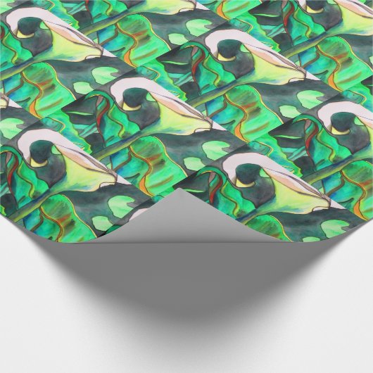 Arum Lily Aquarellmalerei Geschenkpapier (Ecke)