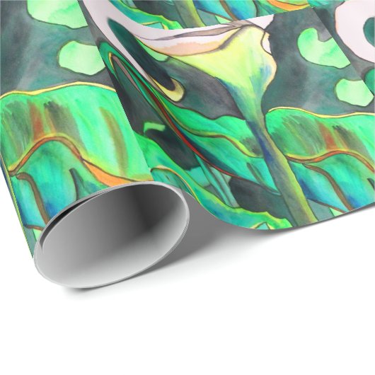 Arum Lily Aquarellmalerei Geschenkpapier (Rolleneckpunkt)