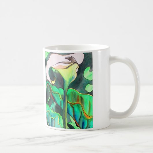 Arum Lily Aquarellmalerei Kaffeetasse (Rechts)