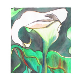 Arum Lily Aquarellmalerei Notizblock