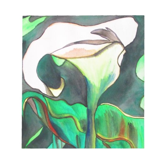 Arum Lily Aquarellmalerei Notizblock (Vorderseite)