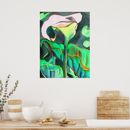 Arum Lily Aquarellmalerei Poster (Küche)