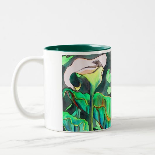 Arum Lily Aquarellmalerei Zweifarbige Tasse