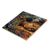 "Arumáya" Jaguars Bloom - Frauen in Amazonien Fliese (Seite)