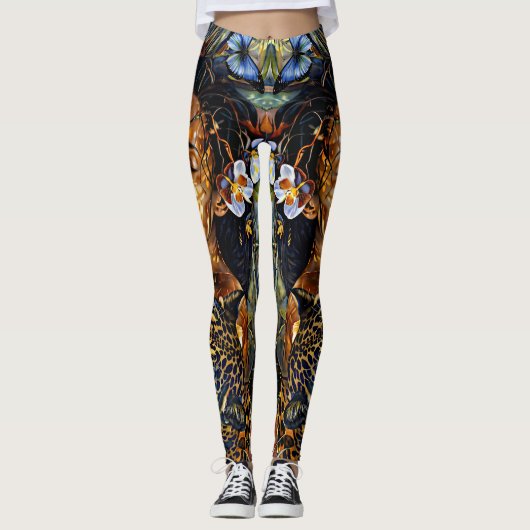"Arumáya" Jaguars Bloom - Frauen in Amazonien Leggings (Vorderseite)