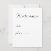 Arums-Brautparty Einladung (Rückseite)