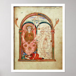 Arundel 155 f.133 Monks of Christchurch, Canterbur Poster